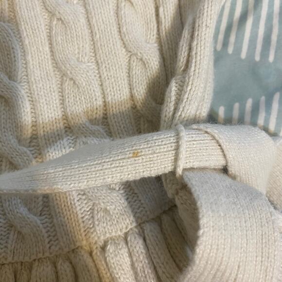 Ralph Lauren Kids Cable Knit Sweater Dress In Ivory Logo Tie Belt Girls Size 4T - Picture 4 of 6